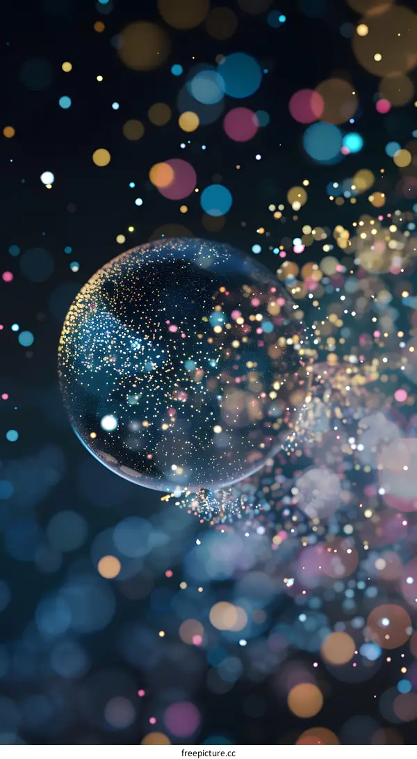 Abstract Sphere With Light Bokeh Background