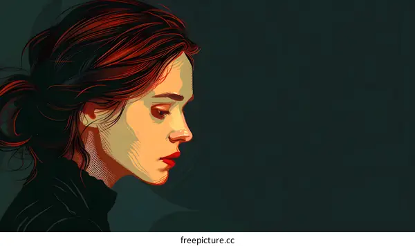 Profile of a Woman With Red Hair