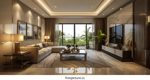 Luxurious Living Area in Upscale Apartment