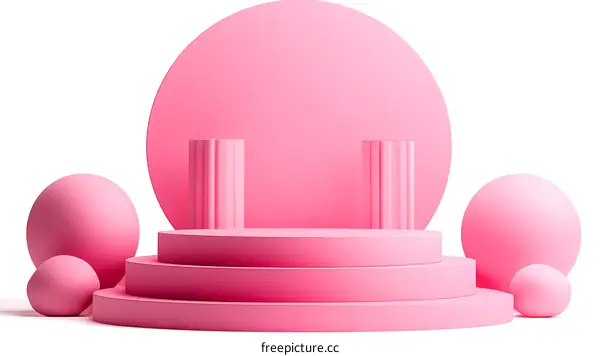 Pink Geometric Abstract Display Platform