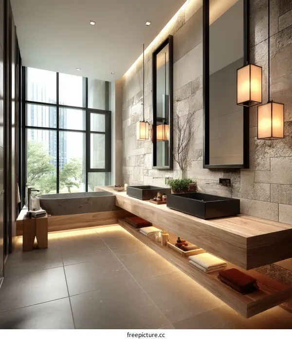 Modern Japanese-Style Bathroom Design