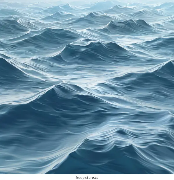 Sunlit Waves on a Deep Blue Ocean