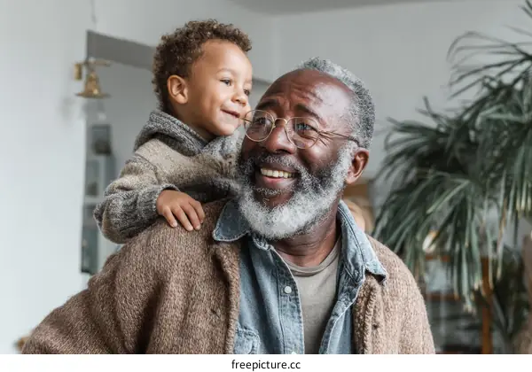 Grandfather and Grandson Happy Moments