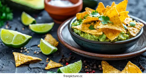 Homemade Guacamole with Tortilla Chips