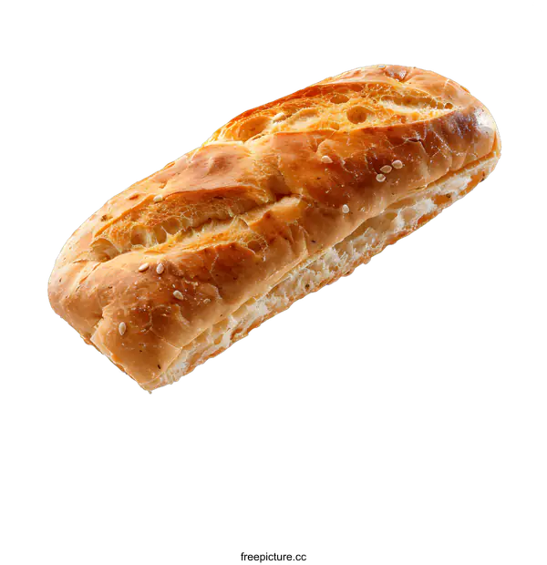 [Transparent Background PNG]Freshly Baked Sesame Seed Bread Isolated on White Background