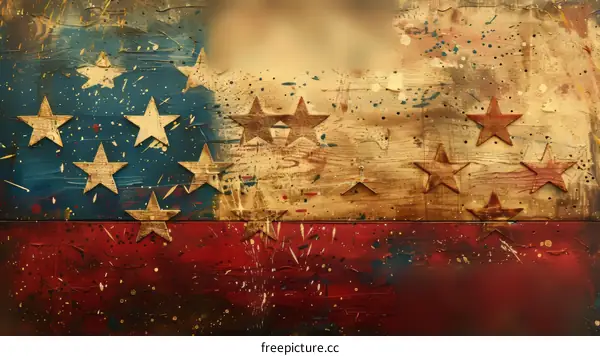 American wooden flag