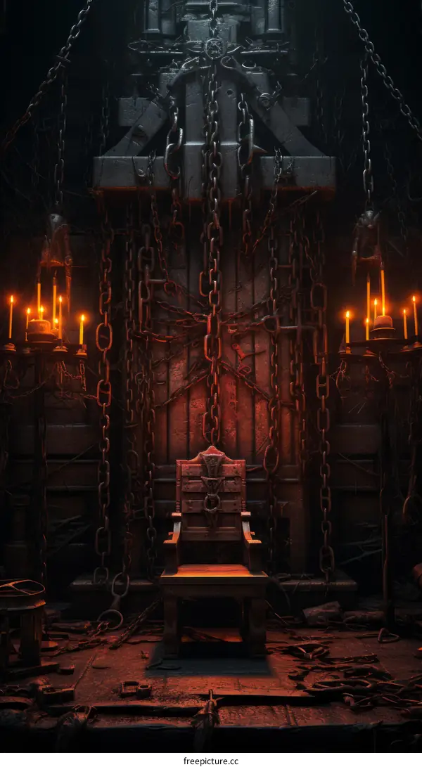 Rusty Medieval Torture Chamber with a Chair