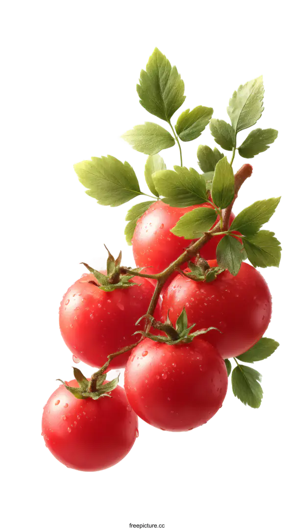 [Transparent Background PNG]Fresh Tomatoes on the Vine