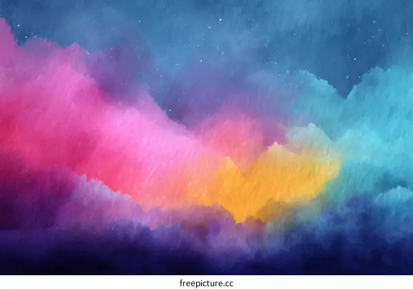 Colorful Abstract Night Sky Painting