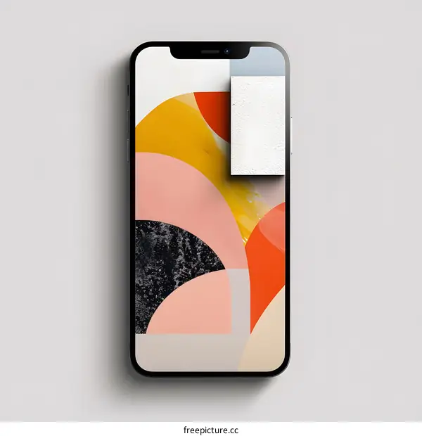 Abstract Phone Mockup with Geometric Shapes
