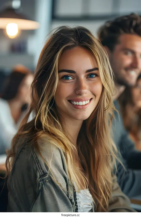 portrait of a smiling blonde woman