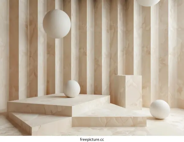 Beige Minimalist Geometric Display Studio