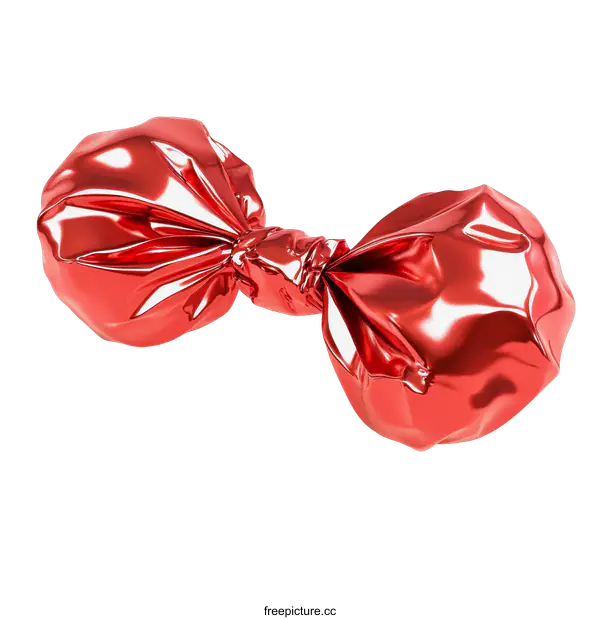 [Transparent Background PNG]Red Candy Wrapped in Shiny Foil