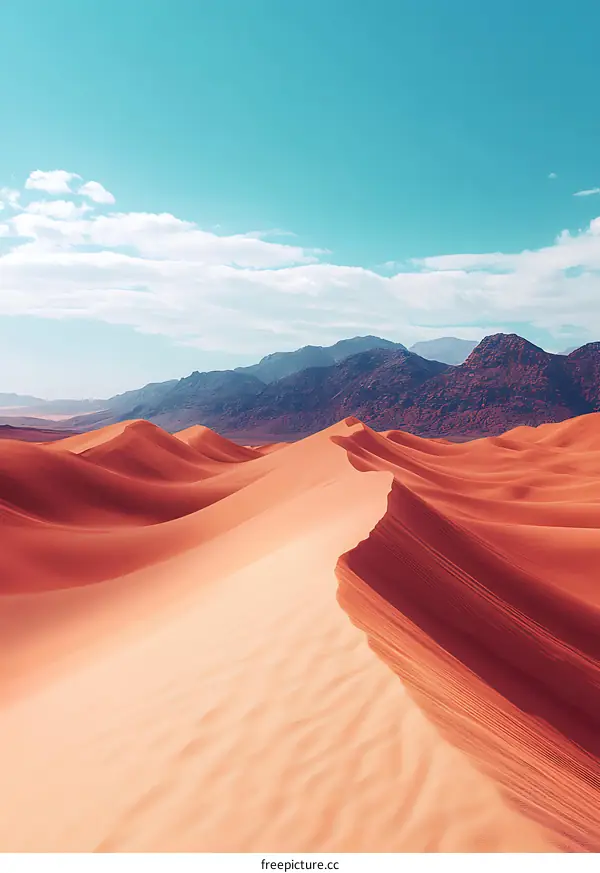 Desert Landscape with Mountains in the Distance