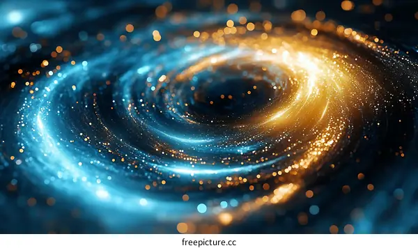 Abstract Spiral Galaxy Artistic Illustration