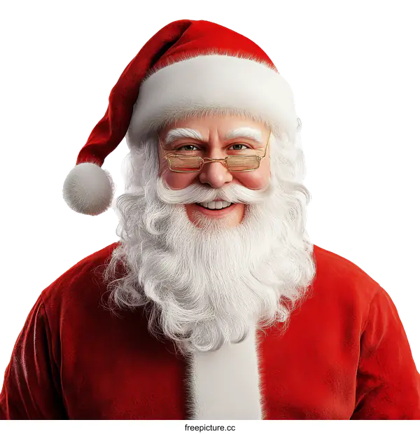 [Transparent Background PNG]Smiling Santa Claus Portrait Illustration
