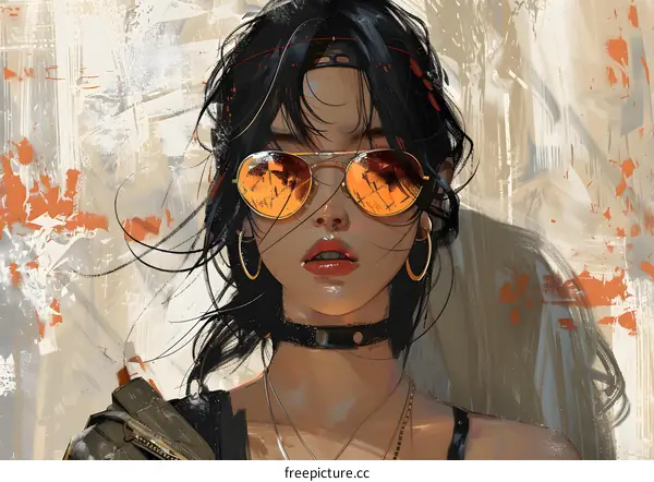 portrait of a girl wearing sunglasses