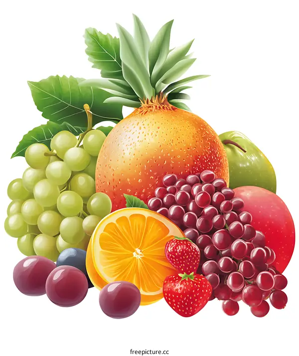 Fresh Colorful Fruit  Illustration