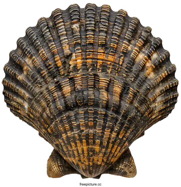 [Transparent Background PNG]Closeup of a Scallop Shell
