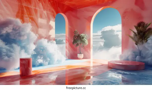 Abstract Colorful Cloud Room Interior Design