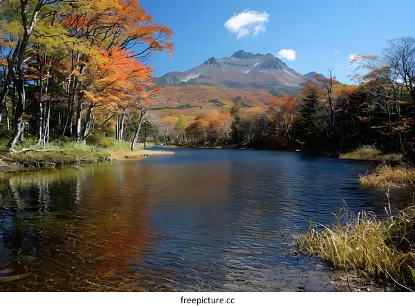 Mountaineering in the beautiful fall foliage of Japan