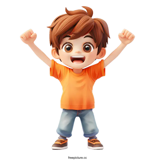 [Transparent Background PNG]Cheerful boy