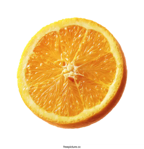 [Transparent Background PNG]Close-up Orange Slice Isolated on White Background