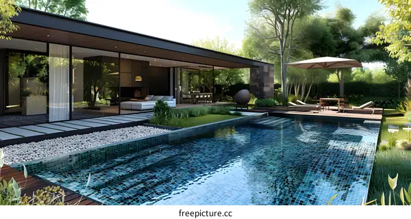 Courtyard house with swimming pool