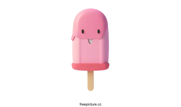 [Transparent Background PNG]Pink Ice Cream on White Background