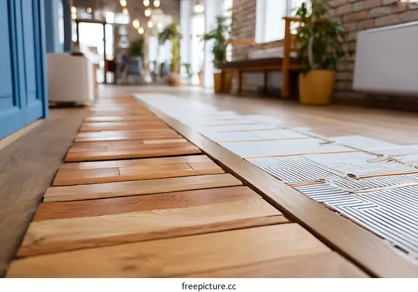 Underfloor Heating Installation with Wooden Plank Flooring