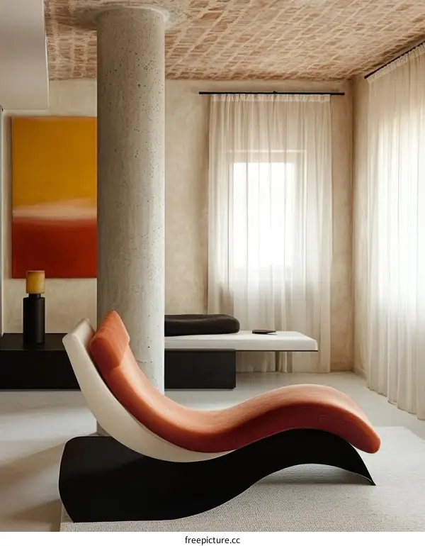 Modern Lounge Chair in a Minimalist Living Room