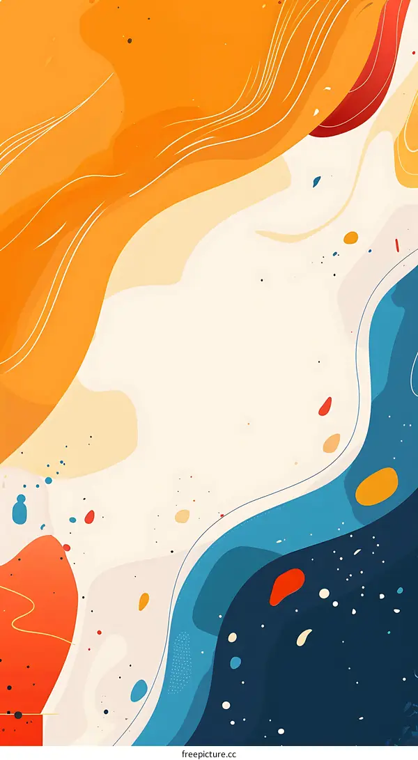 Abstract Colorful Background with Orange, Blue and White Colors