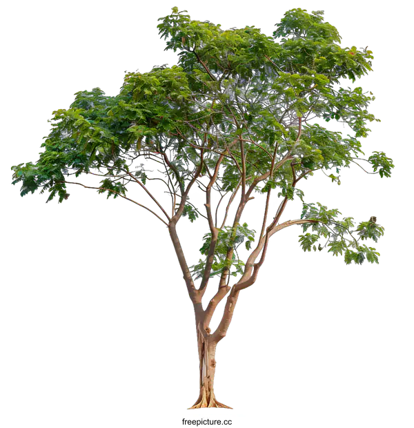 [Transparent Background PNG]Isolated Green Tree On White Background