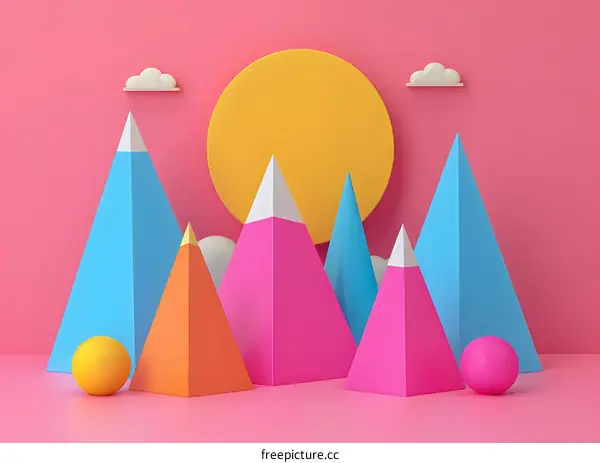 Colorful Geometric Landscape
