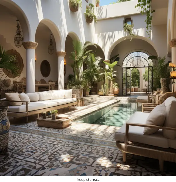 Luxury Moroccan Courtyard with Swimming Pool