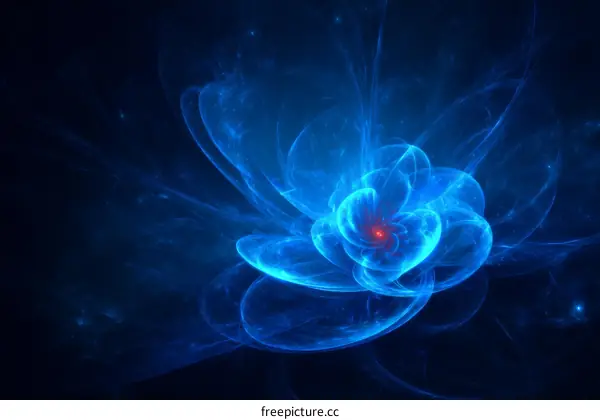 Abstract Blue Floral Fractal Design