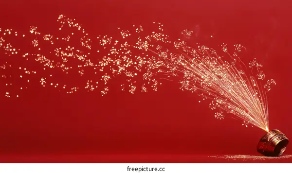 Sparkling Fireworks Champagne Bottle Celebration