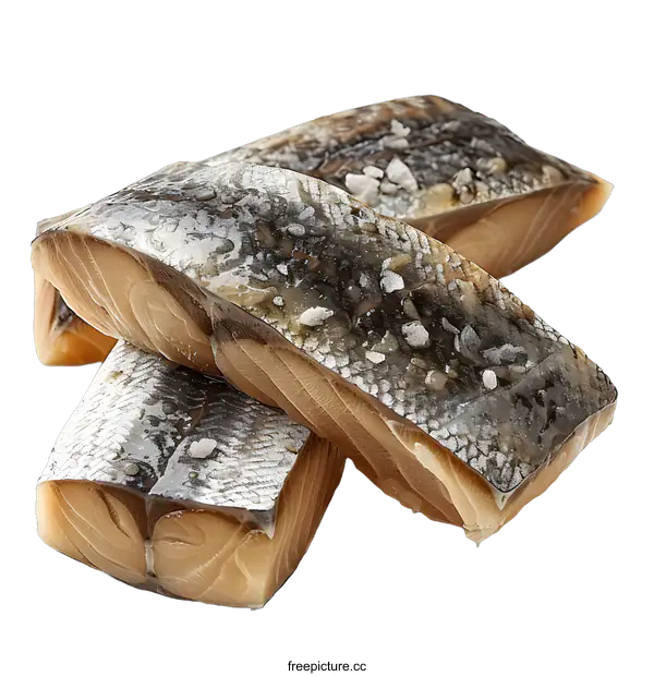 [Transparent Background PNG]Salted fish fillets on white background