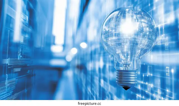 Innovative Ideas Digital Lightbulb Concept