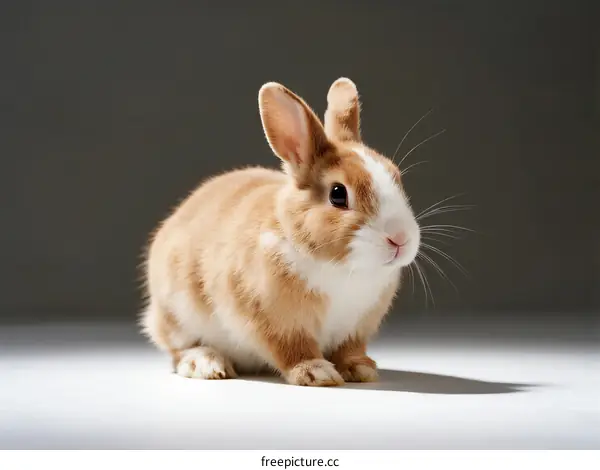 Cute Little Rabbit with Fluffy Fur and Upright Ears