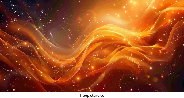 Abstract orange glowing waves background