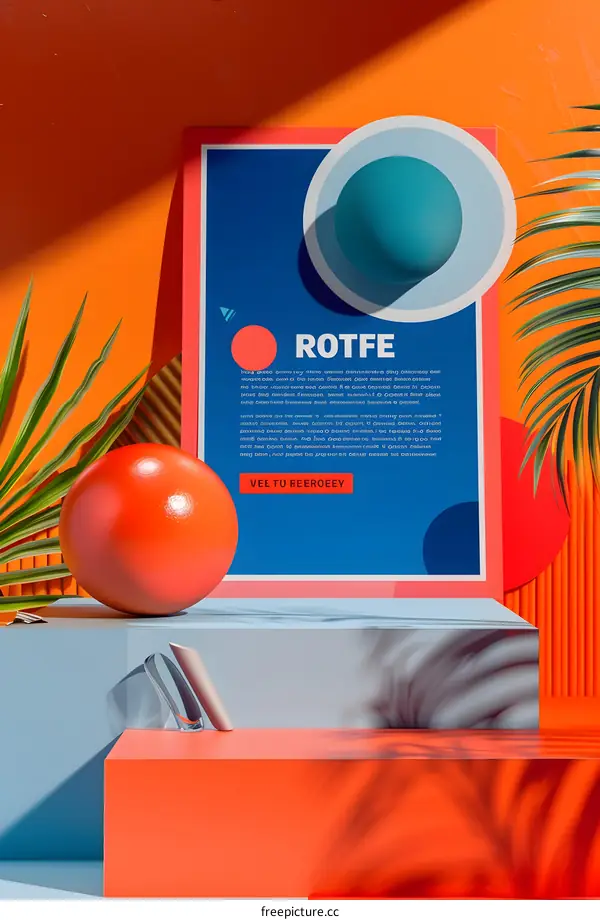 Abstract 3D Background with Blue and Red Colors