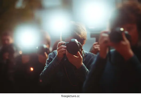 Crowd of Photographers Taking Pictures