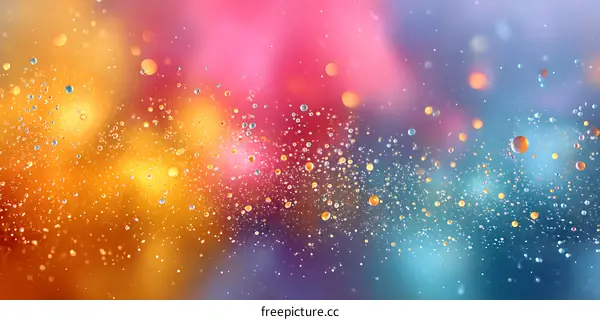 Abstract Colorful Water Droplets Background