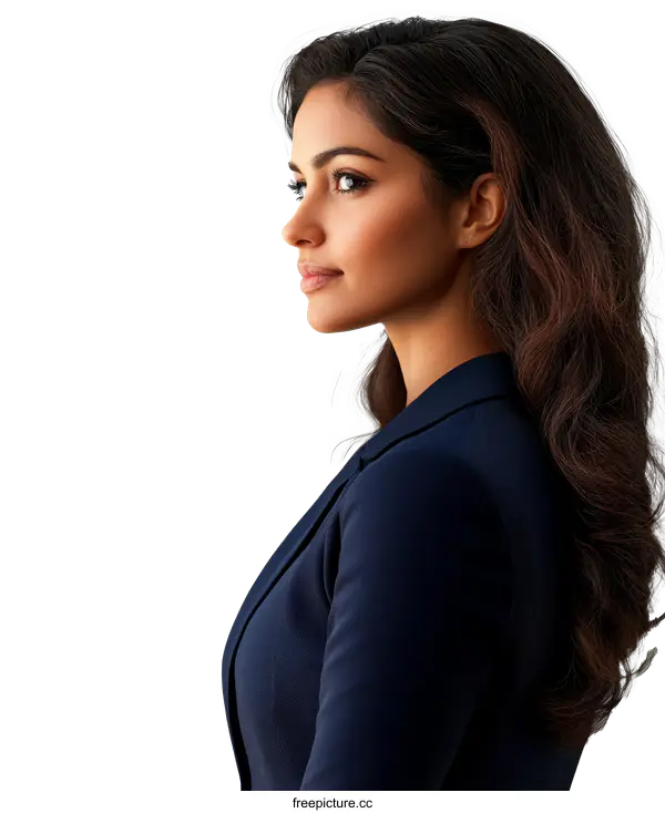 [Transparent Background PNG]Confident Business Woman Profile Portrait