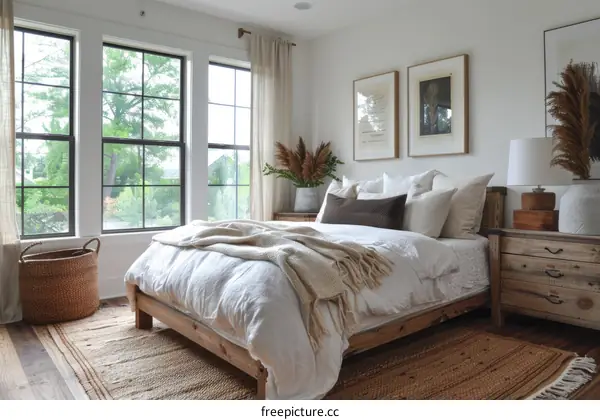 cozy bedroom with natural light