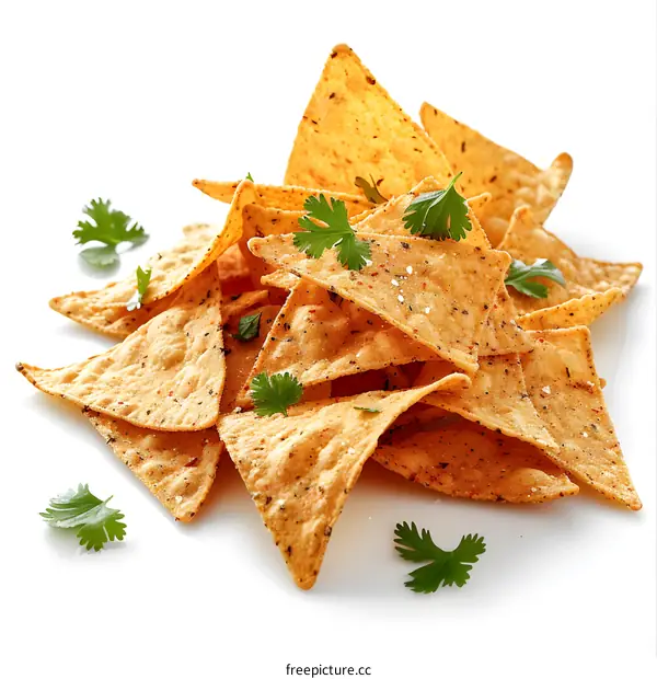 Pile of Crunchy Tortilla Chips