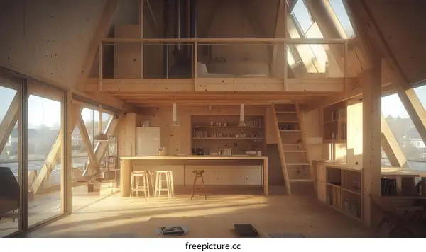 Modern Wooden Cabin Interior Design