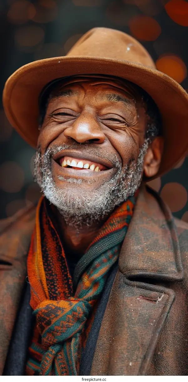 Smiling Senior Man in a Brown Hat