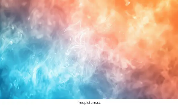 Abstract Blue and Orange Smoke Background